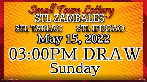 STL Tarlac, STL Zambales & STL Ifugao 3PM, LIVE DRAW May .